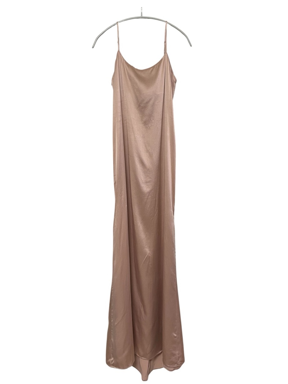 Reformation Pink Silk Satin Athena Slip Maxi Dress